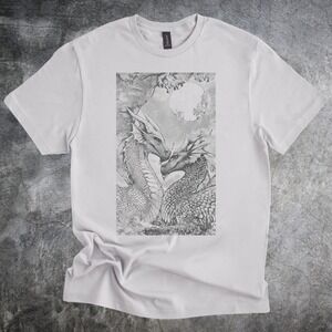 Majestic Dragons Graphic Tee Artistic Black and White Design